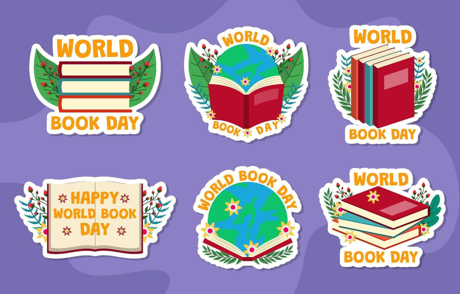 World Book Day Sticker vector