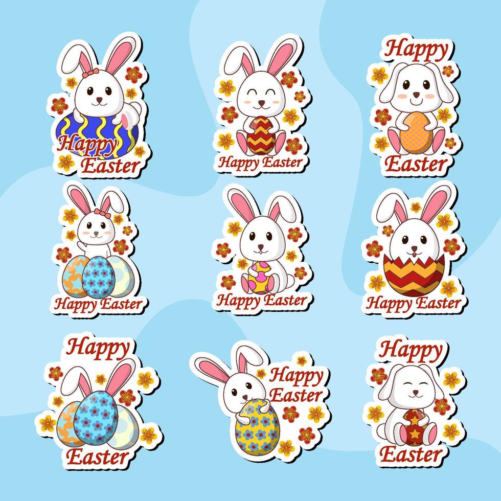 Easter Rabbit Sticker 6333765 Vector Art at Vecteezy