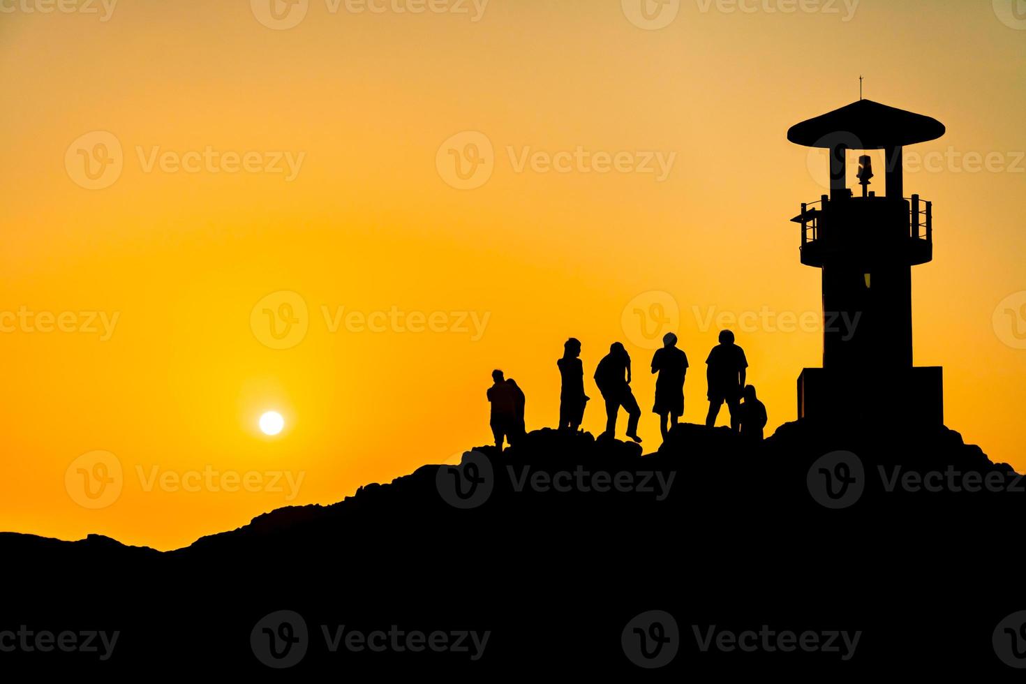 Khao Lak Light Beacon, beautiful sunset time at Nang Thong Beach , Khao Lak, Thailand. Tropical colorful sunset with cloudy sky . Patterns Texture of sand on the beach, Andaman sea Phang nga Thailand photo
