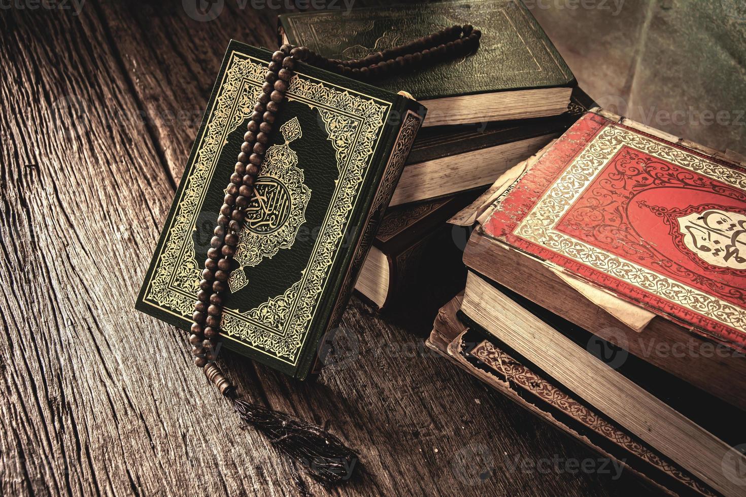 Koran  holy book of Muslims public item of all muslims  on the table , still life . photo