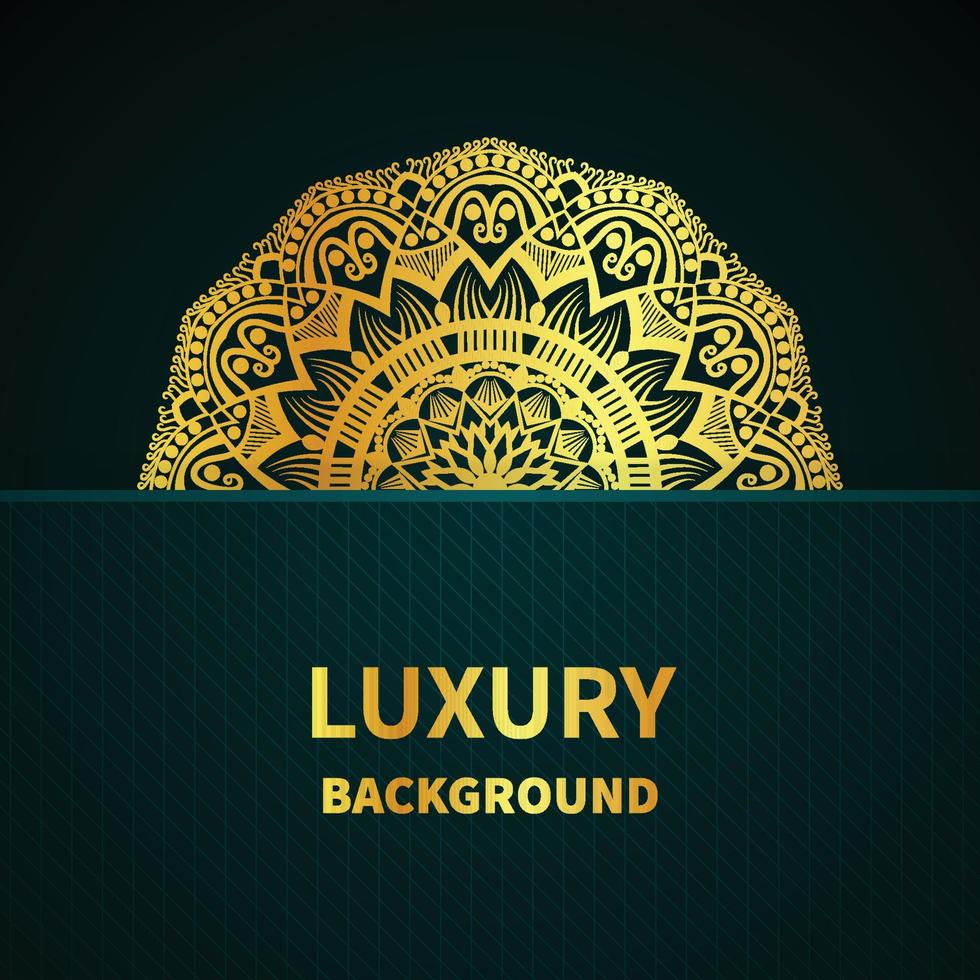 Luxury ornamental Gold background with mandala vector
