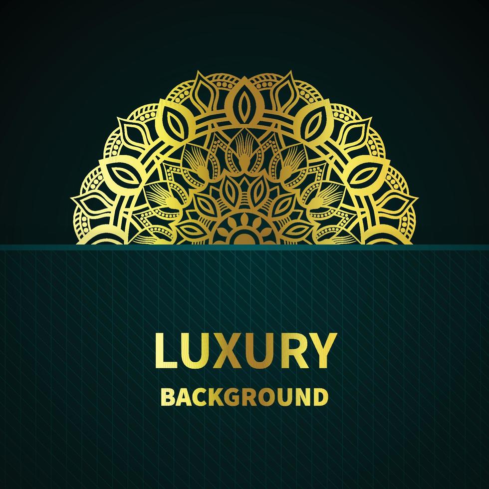 Luxury ornamental mandala gold color design background vector