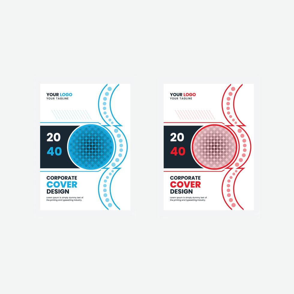 Corporate simple book cover design template vector
