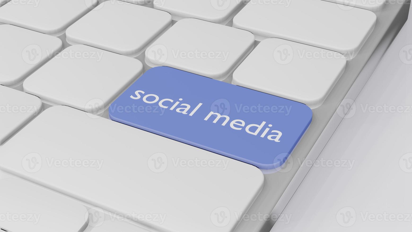 computer keyboard with word Social media , Business finance concept 3D randering photo