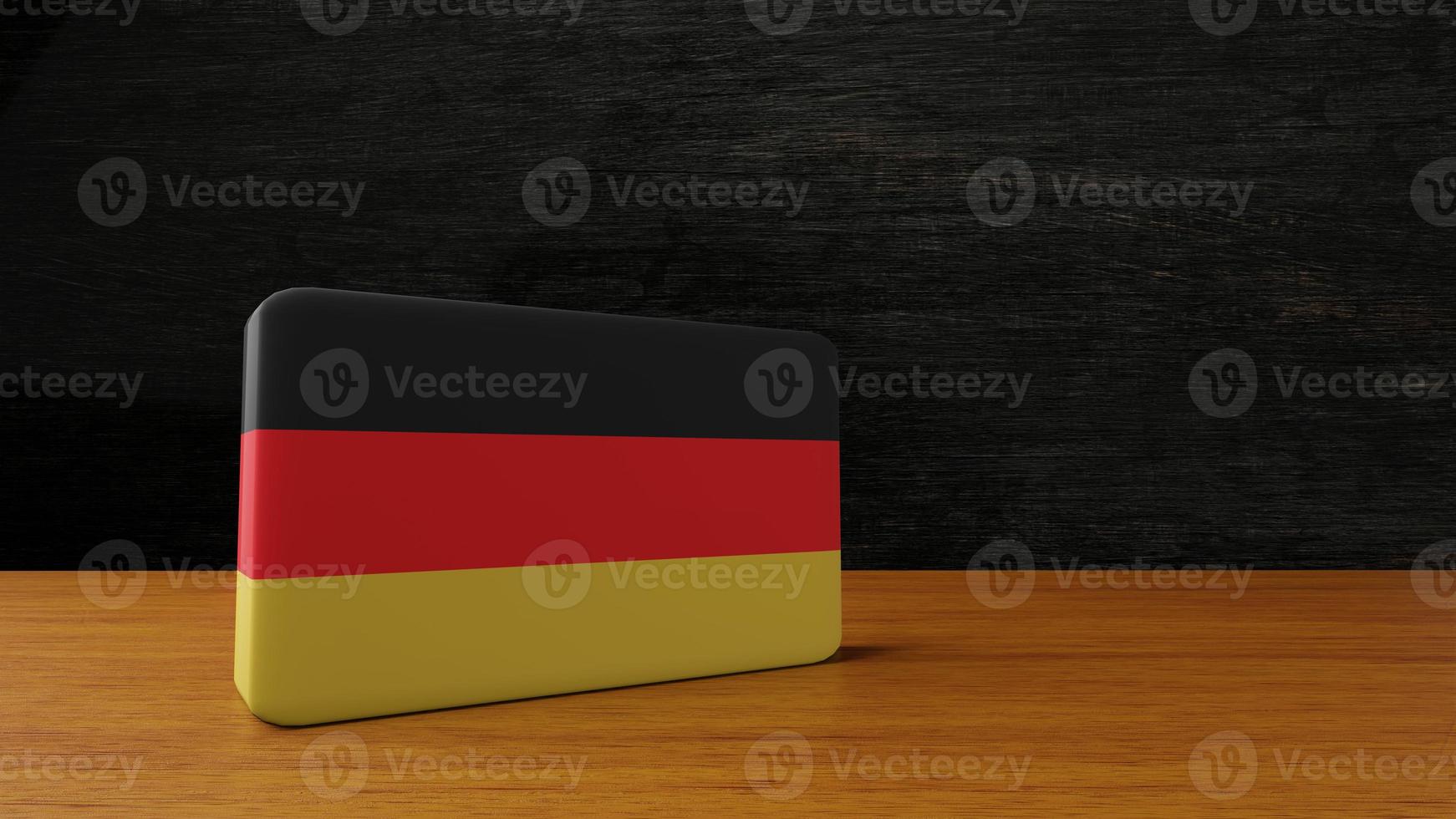 German square flag 3d rendering photo