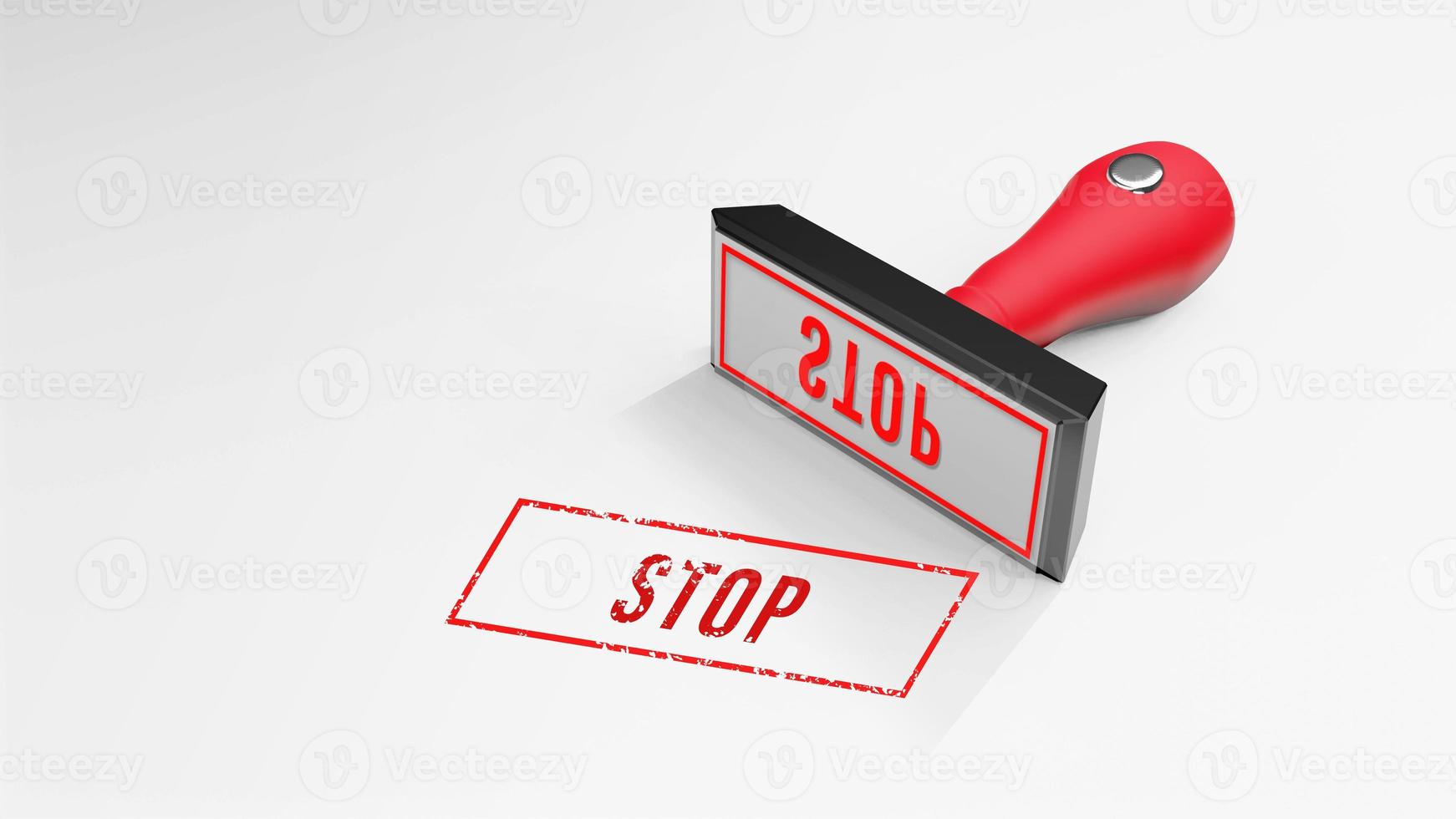 STOP rubber Stamp 3D rendering photo