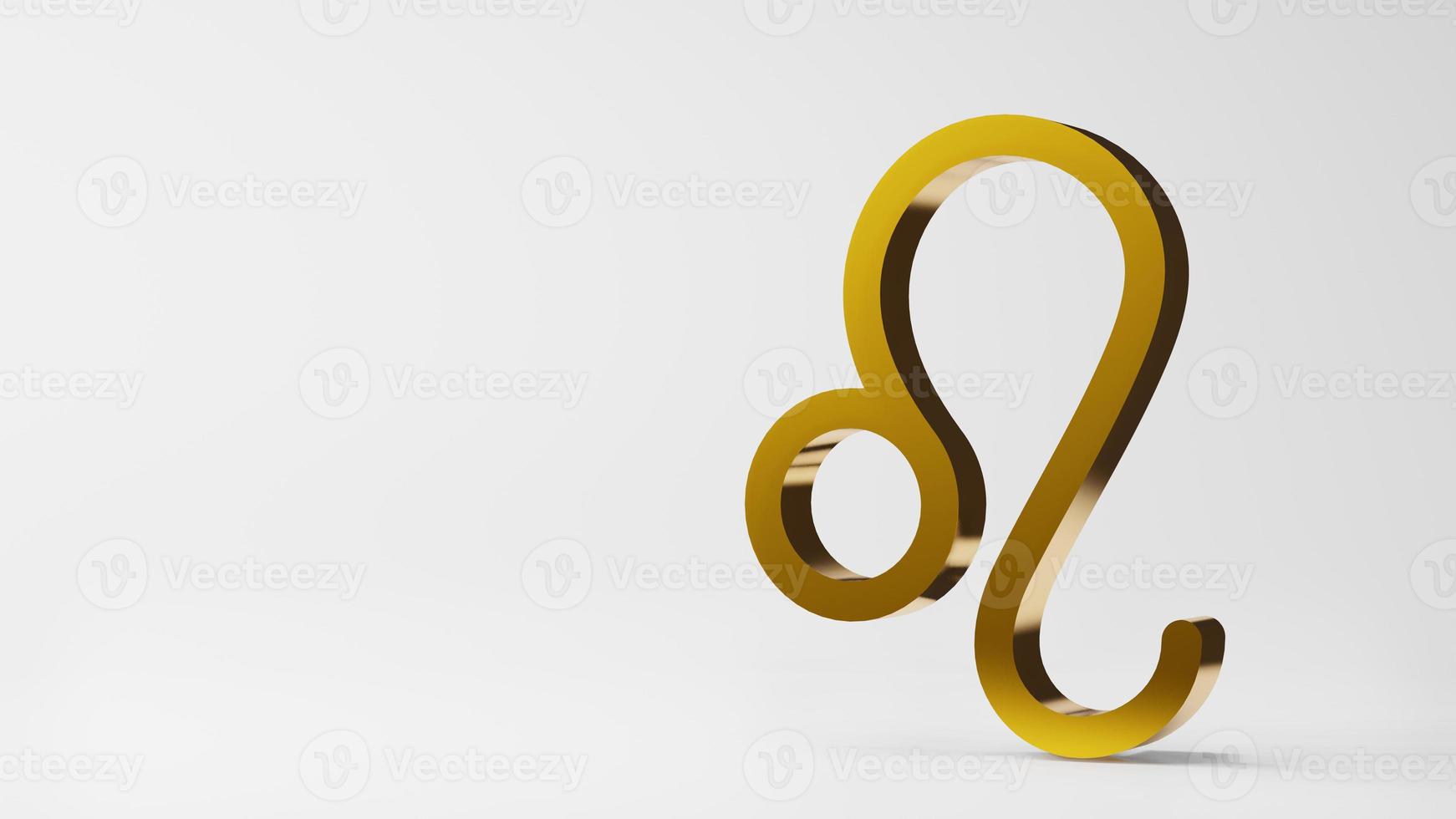 zodiac symbol  LEO  signs gold on white background 3D rendering photo