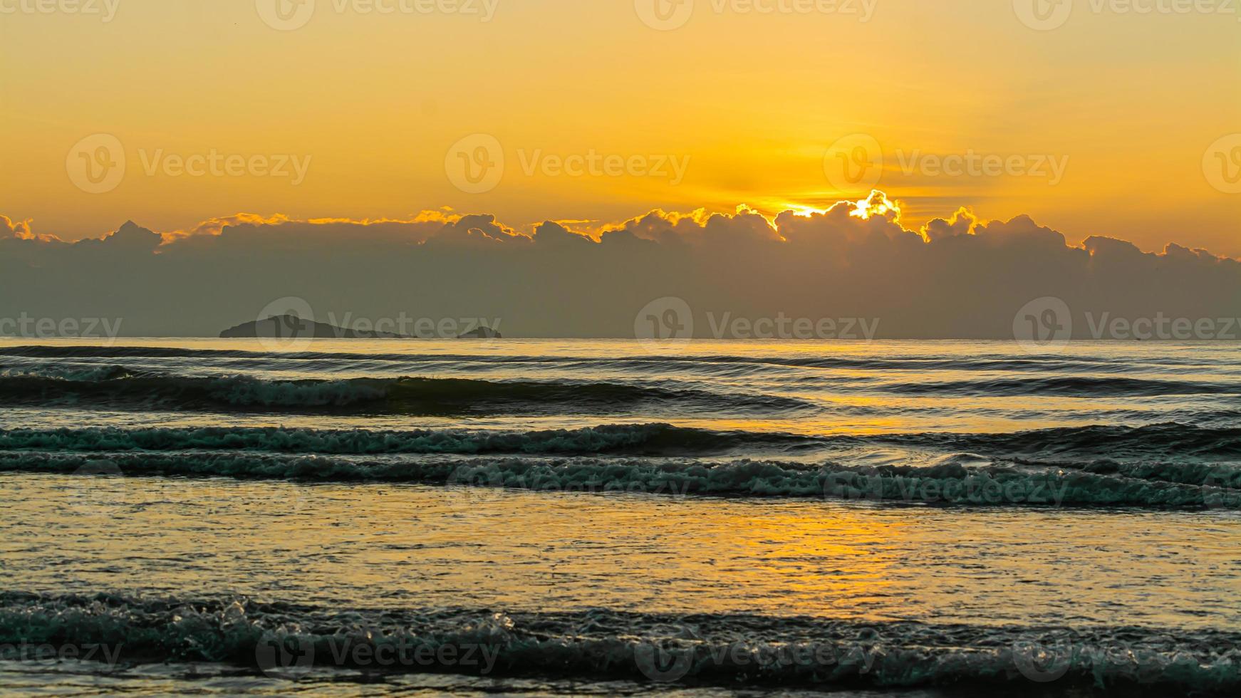 Sun and sea sunset background. Nature composition. photo