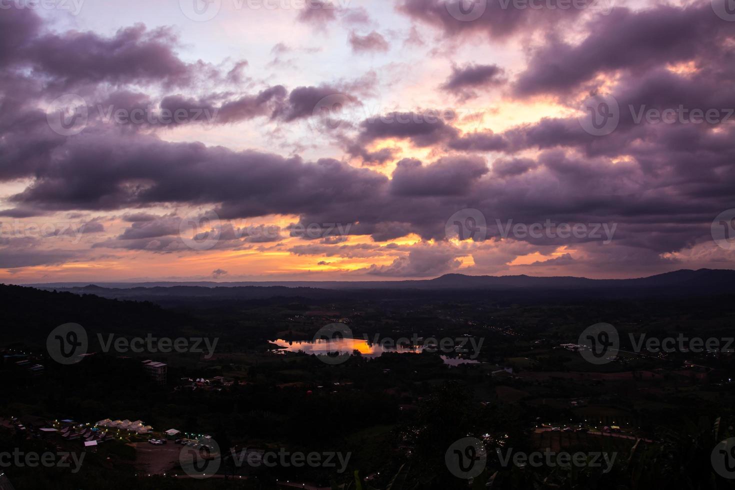 Landscape of the sky during twilight or sunset. photo