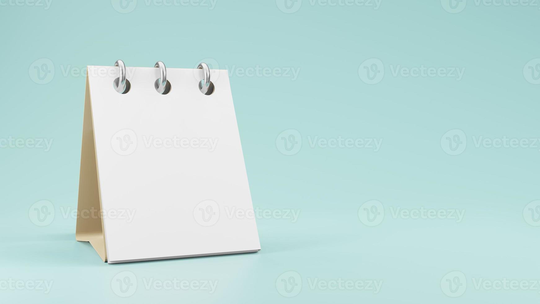 empty blank paper desk  calendar mockup 3d rendering photo