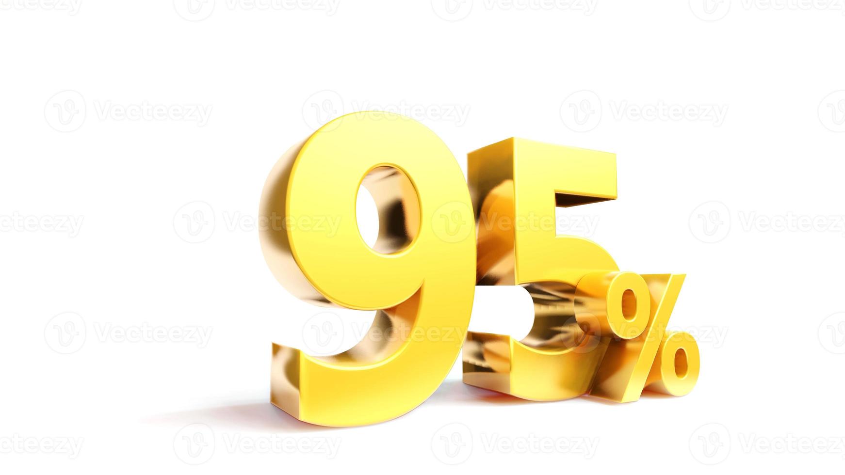 95 percent Golden symbol , 3D render photo