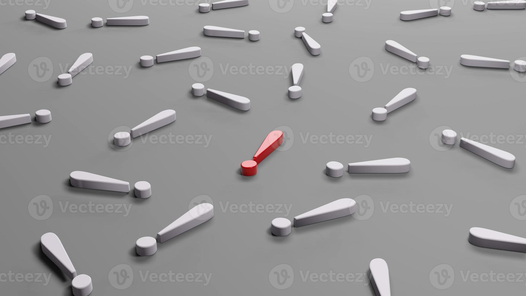 exclamation mark abstract background , 3D rendering photo