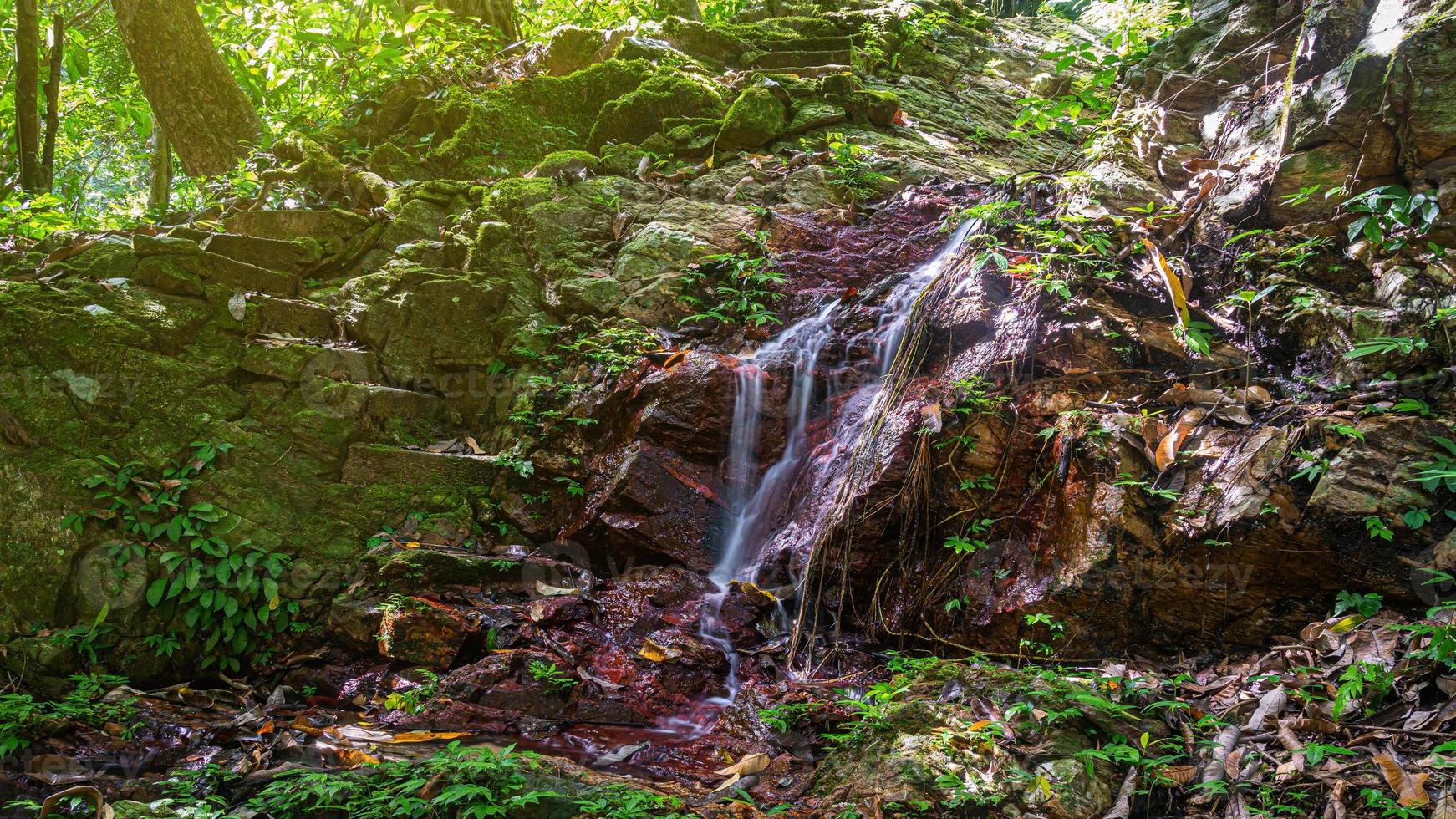 Amazing waterfall in green forest Laong Rung Waterfall Yala Thailand photo