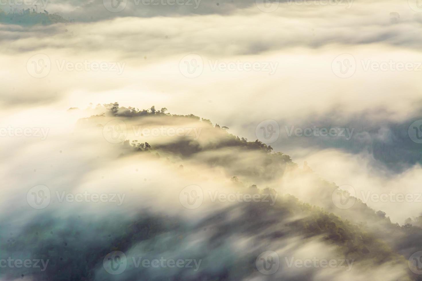 Betong, Yala, Thailand  Talay Mok Aiyoeweng skywalk fog viewpoint there are tourist visited sea of mist in the morning photo