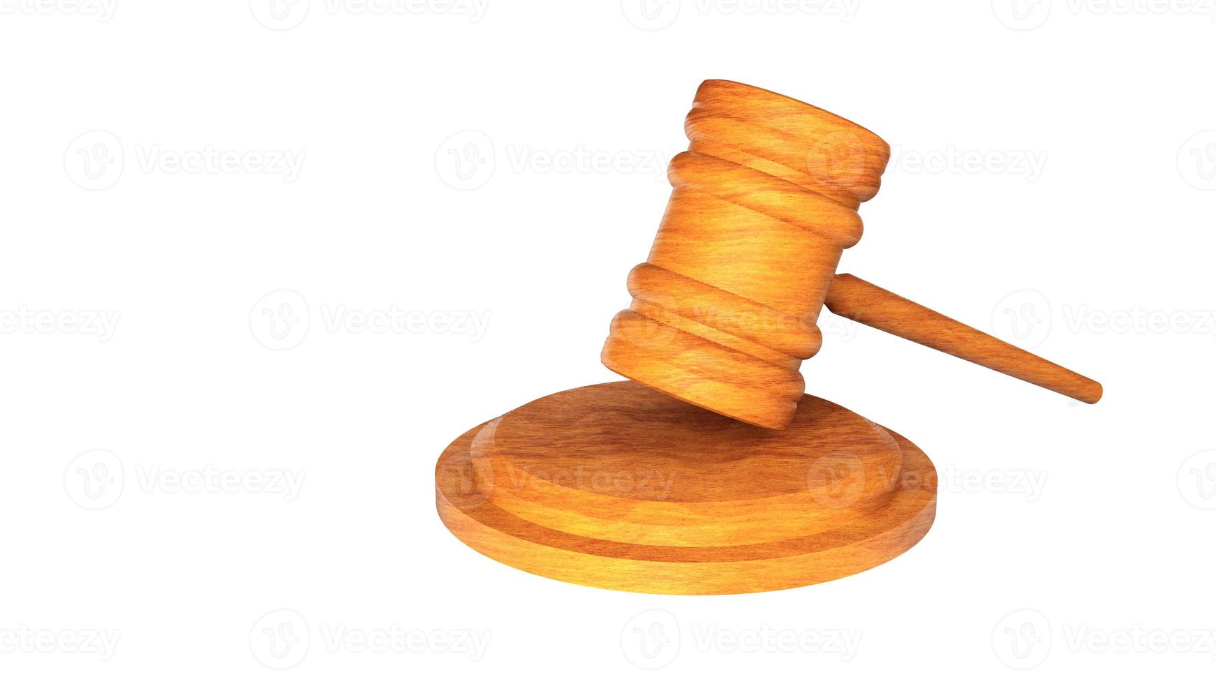 hammer law Wooden judge gavel  HAMMER AND BASE 3D render photo