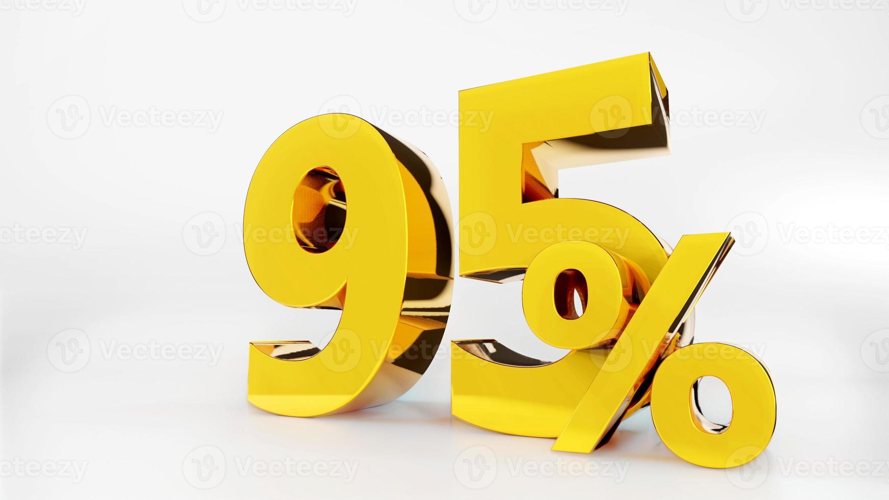 95 percent Golden symbol , 3D render photo