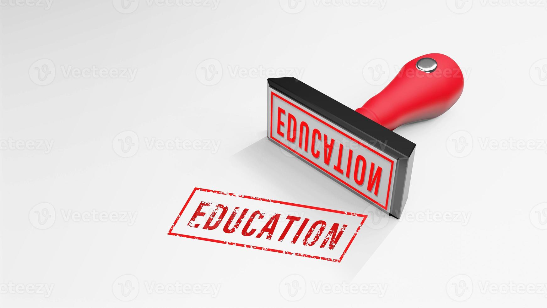EDUCATION rubber Stamp 3D rendering photo