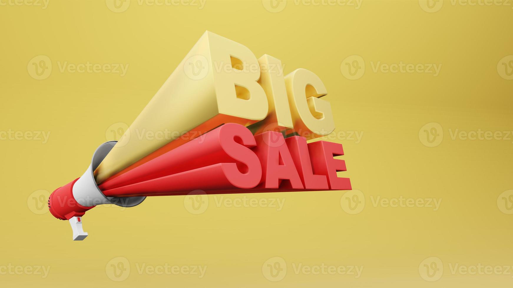 megaphone 3d rendering with wording big sale 3d rendering photo