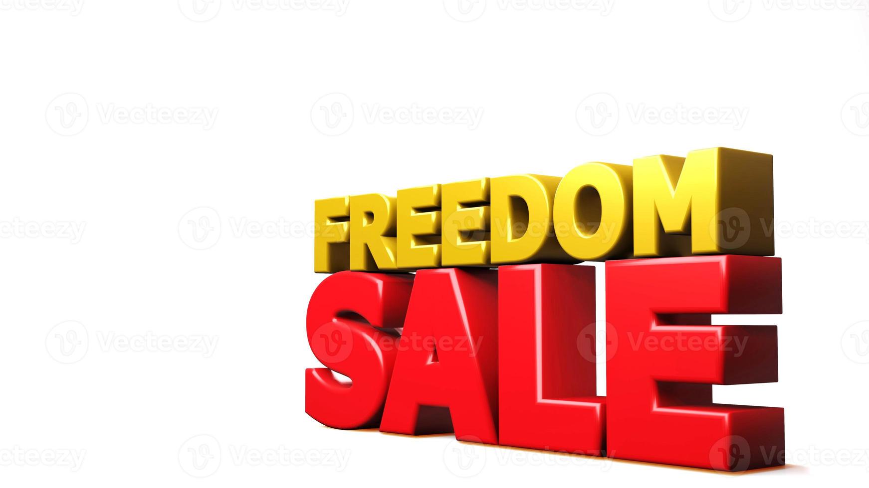 3D render Freedom sale isolated background. 3D illustration photo