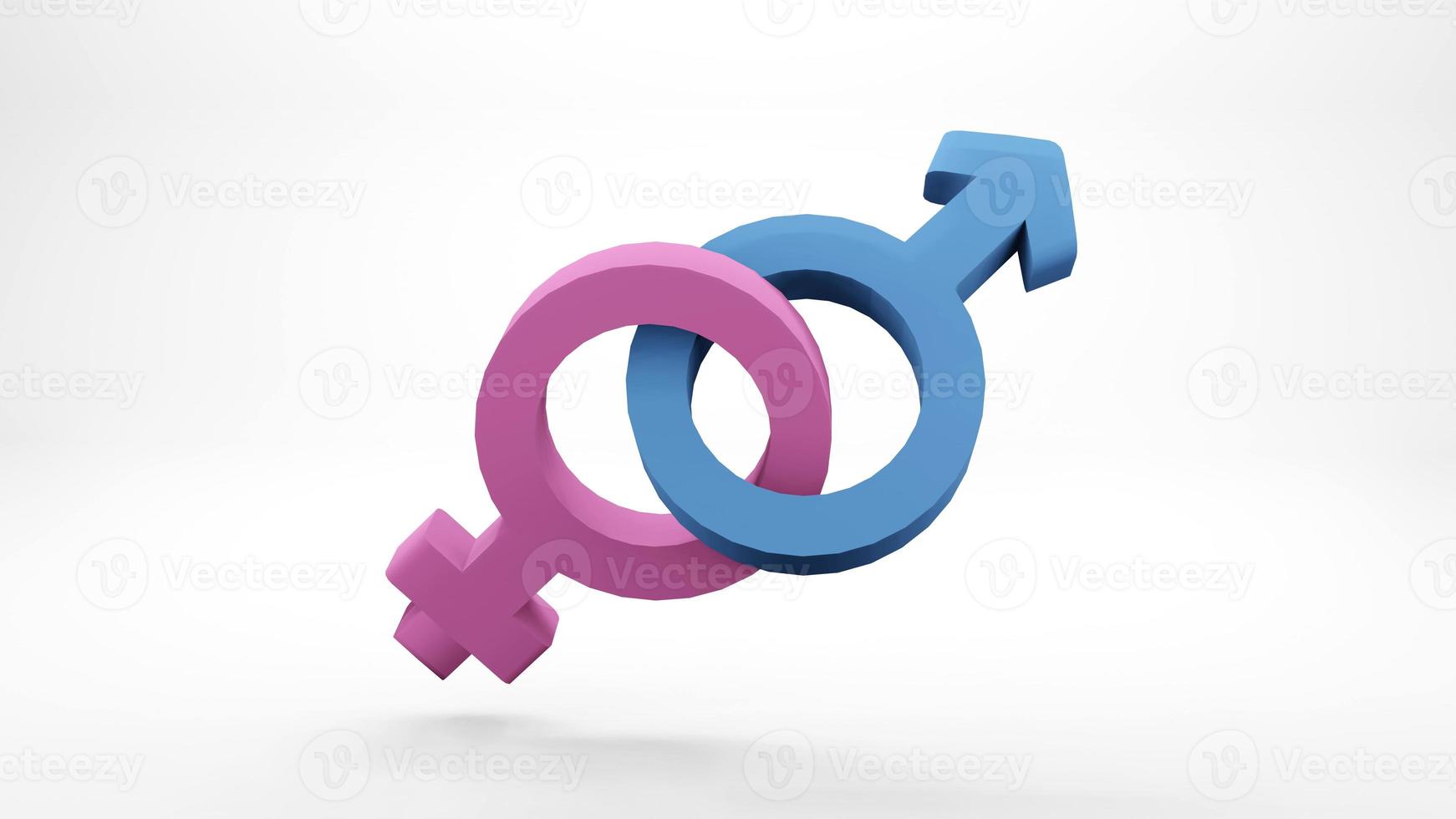 Female Male Gender Symbol Isolated. 3D rendering photo