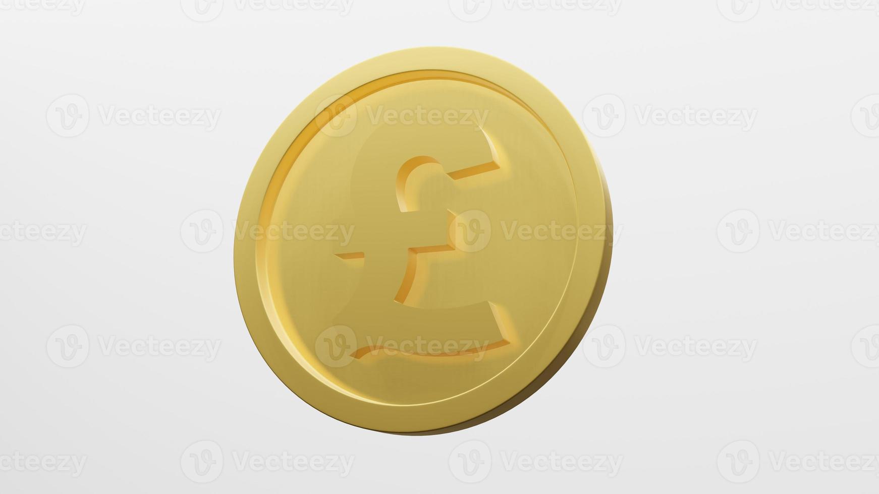 pound currency gold coin , 3D rendering photo