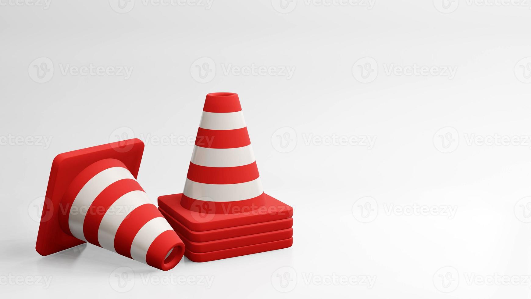 Traffic cones road cones 3d rendering photo