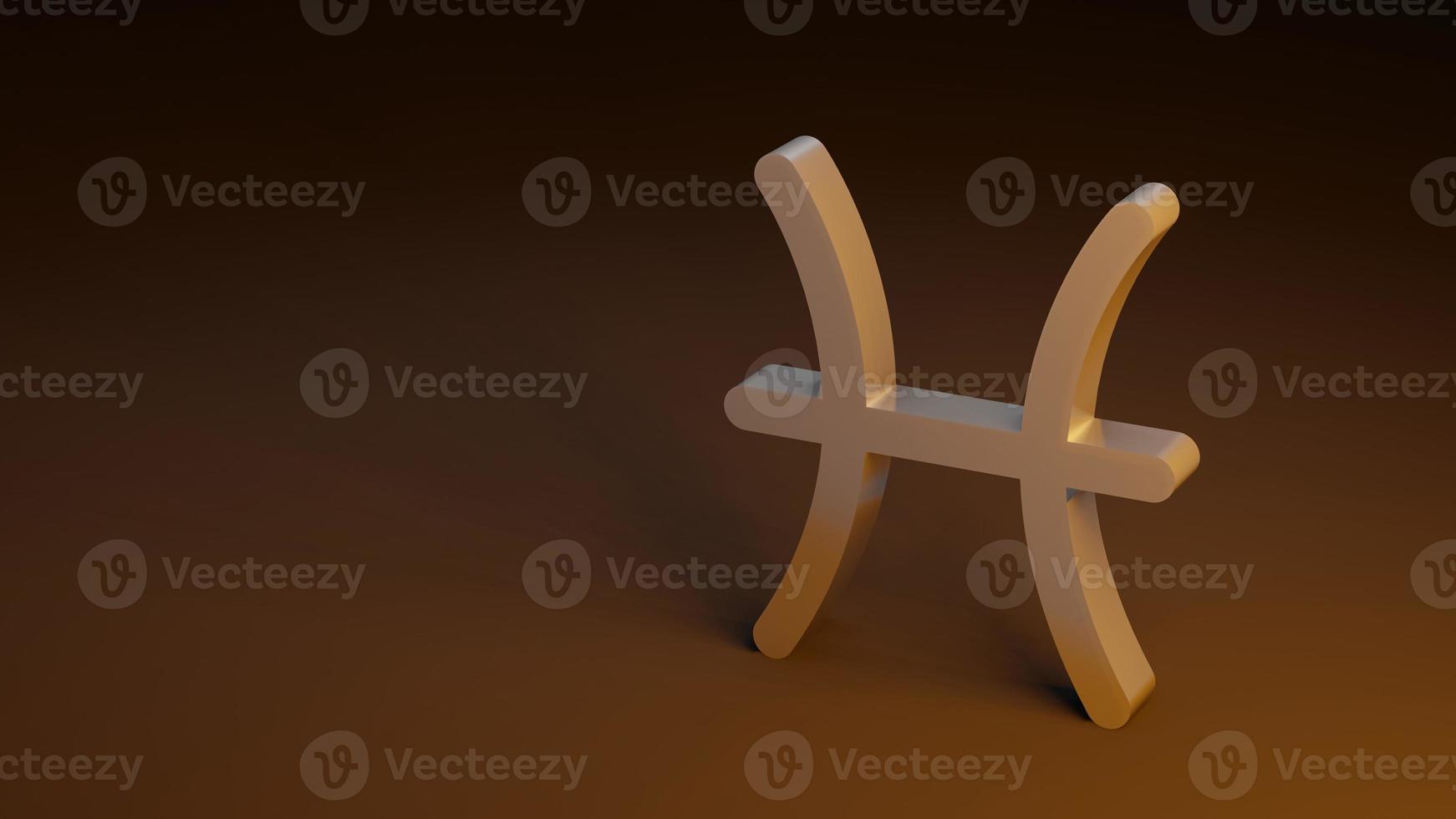 zodiac symbol PISCES signs 3D rendering photo