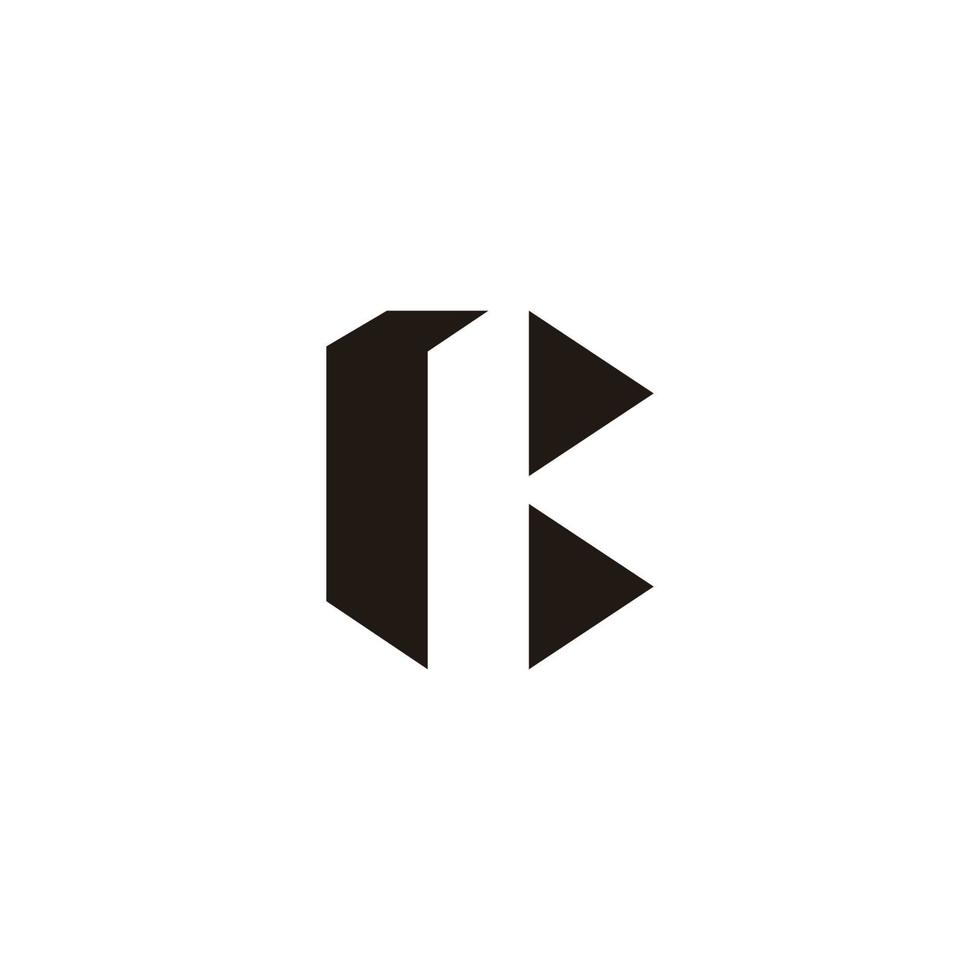 vector de logotipo de forma básica de triángulo simple geométrico de letra b