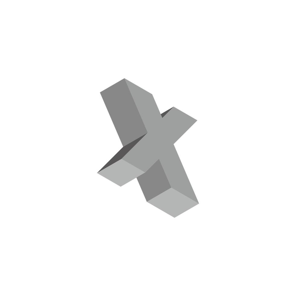 letter x simple 3d gradient shadow symbol logo vector