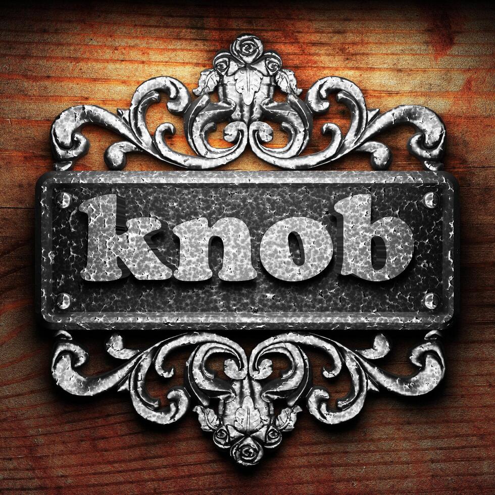 knob word of iron on wooden background 6336540 Stock Photo at Vecteezy