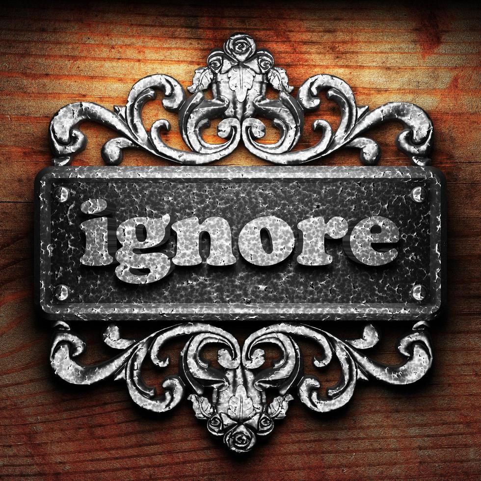 ignore word of iron on wooden background photo