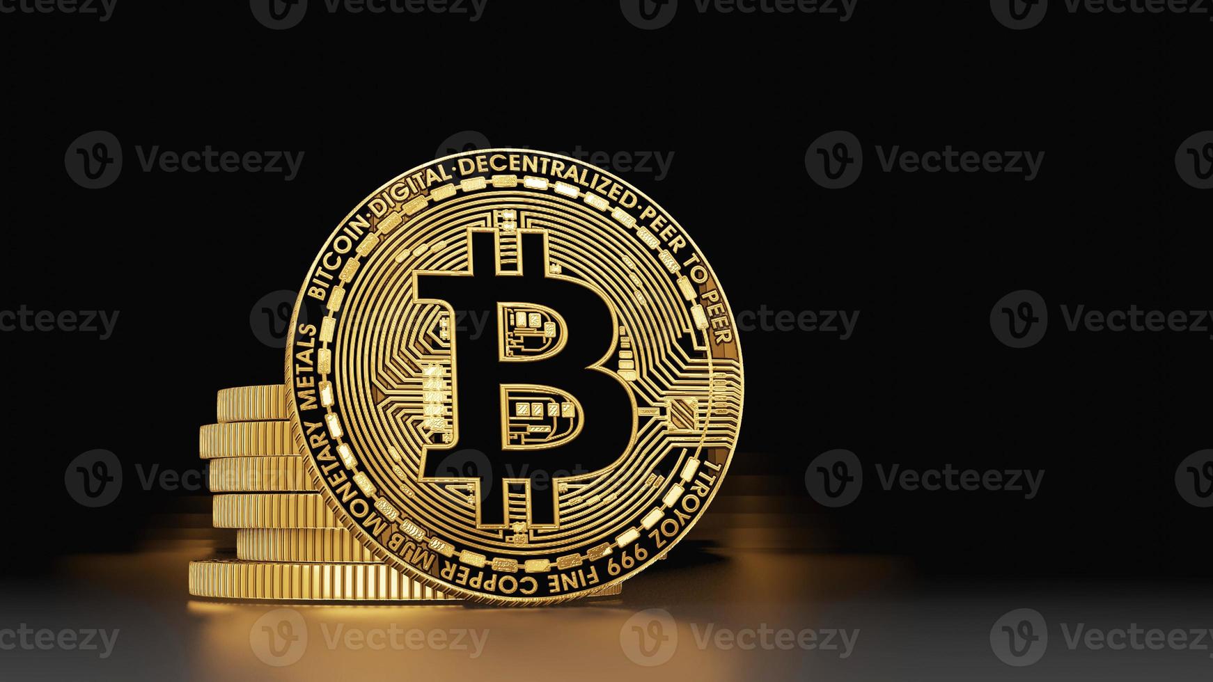 Bitcoin coins Digital money 3D Rendering photo