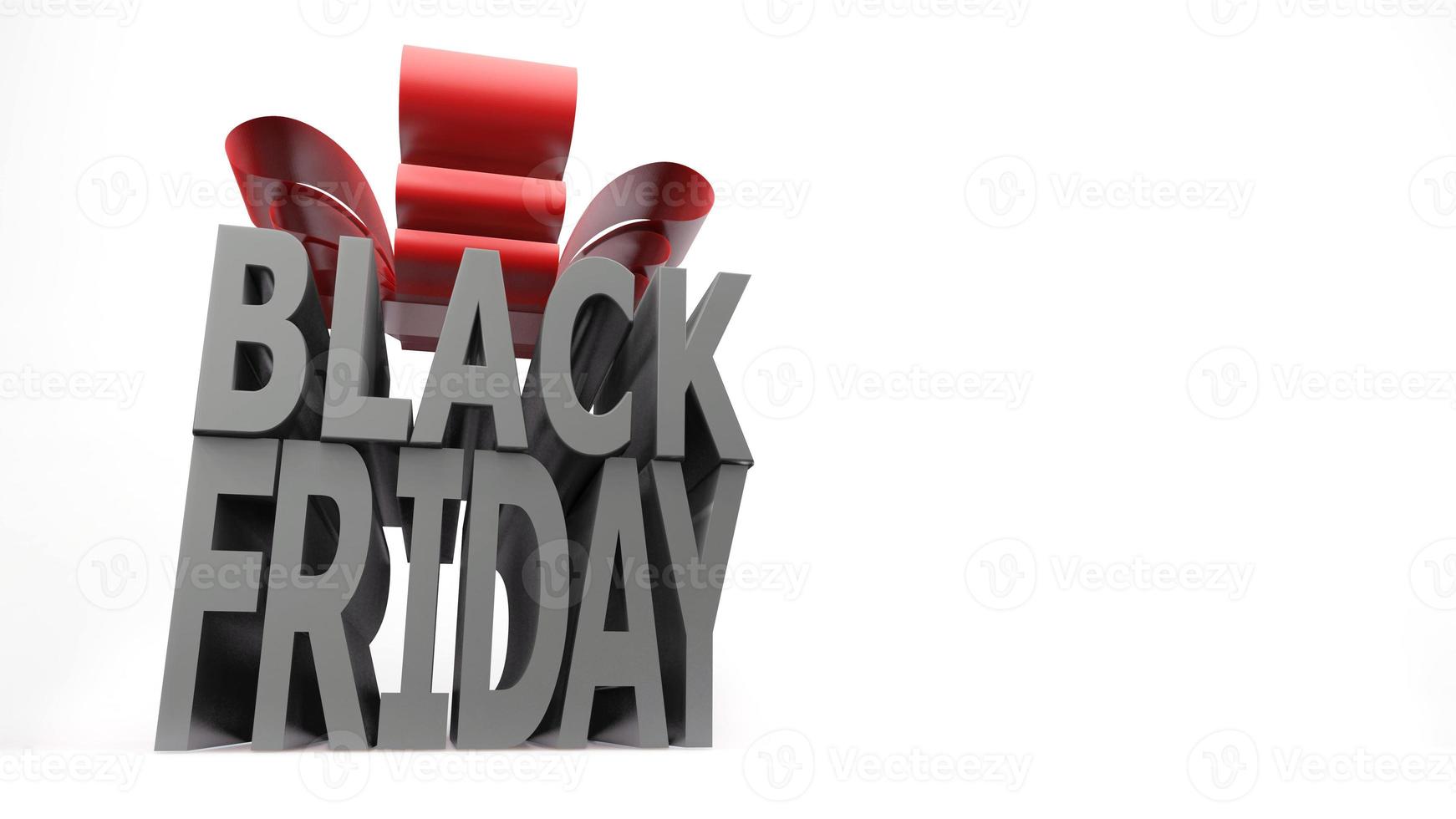 Black friday gift box style 3D render on white background photo
