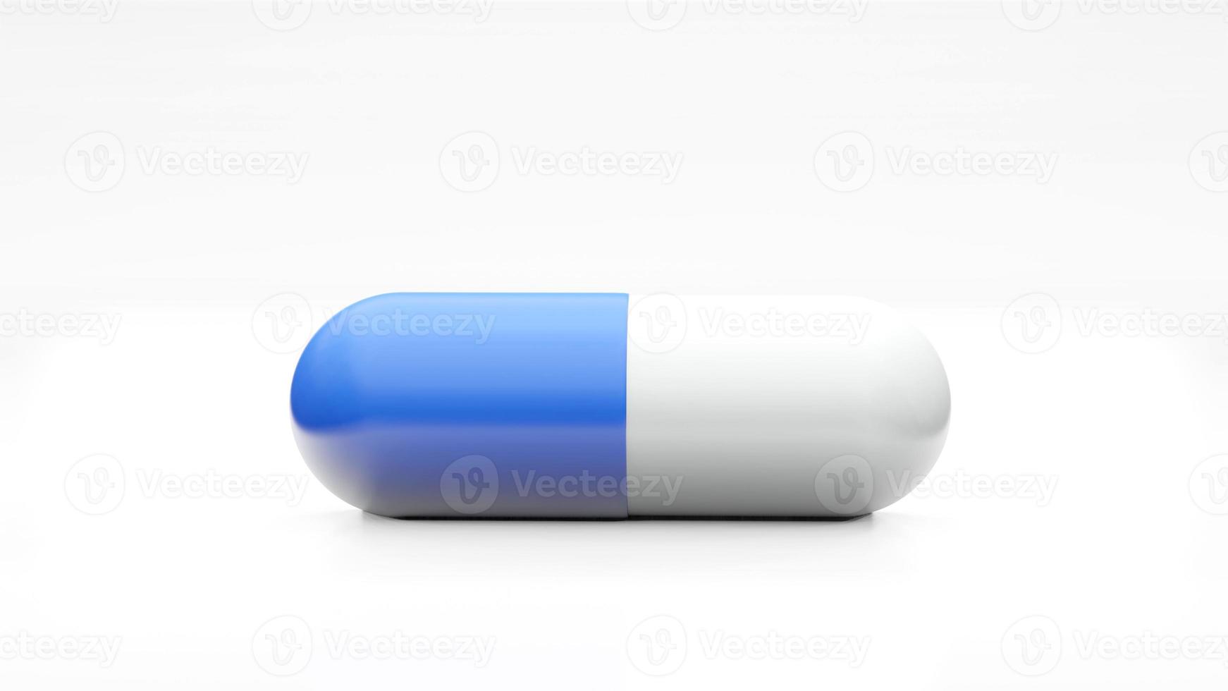 Capsules isolated on white background . Medical Pill Icon Closeup Isolate , Three dimensions photo