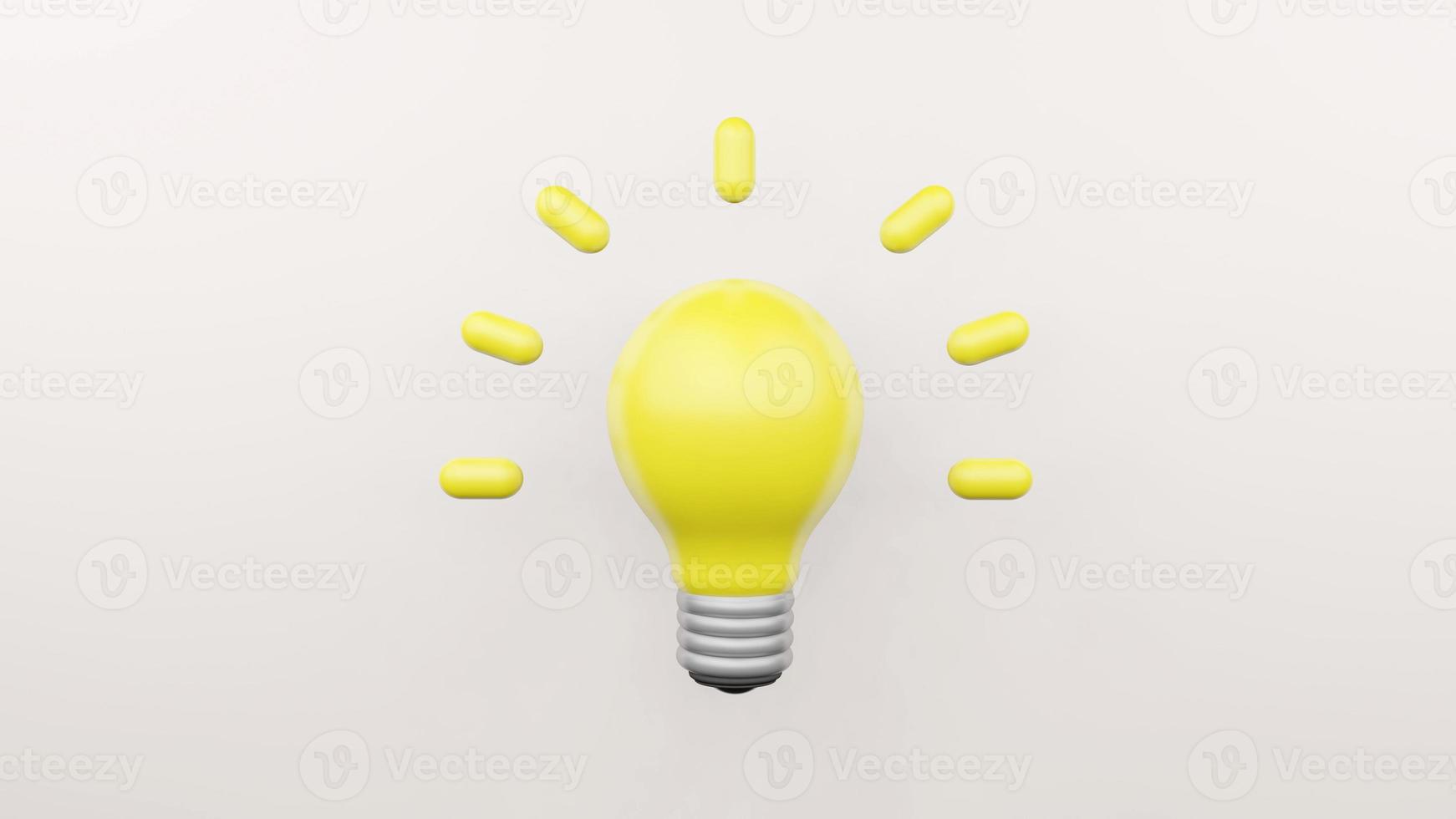 Modern glowing lamp bulb idea concept , 3d render photo