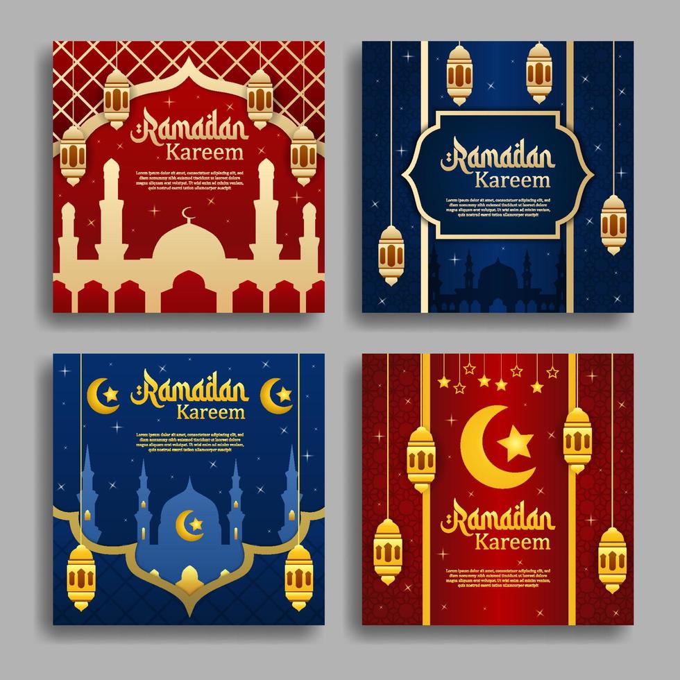 Ramadan Month Gradient Social Media Post vector