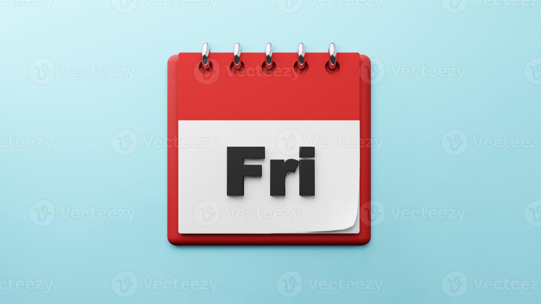 FRI Friday on  paper desk  calendar  3d rendering photo