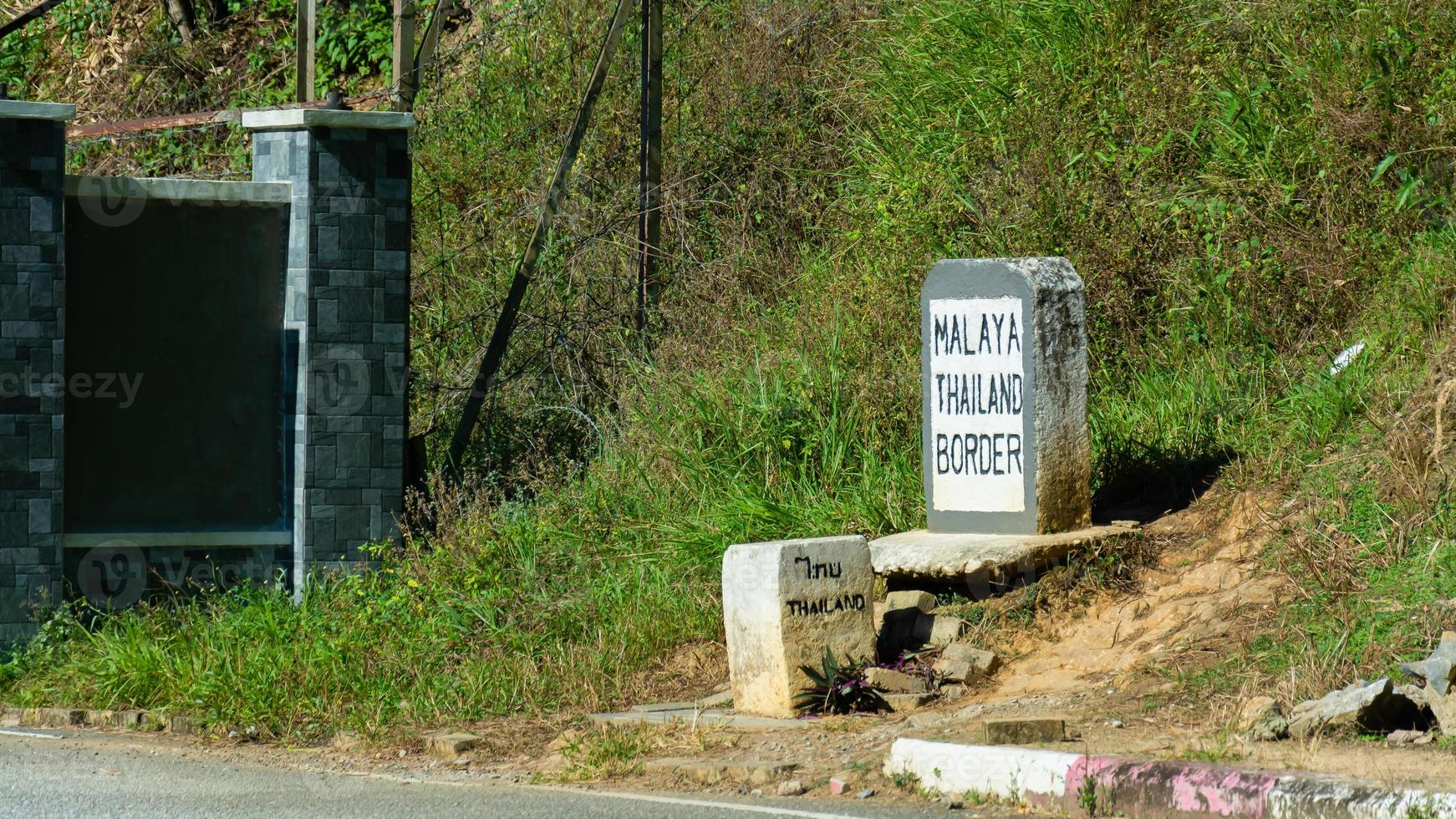 Sign that show the southernmost point of Thailand in Betong, photo