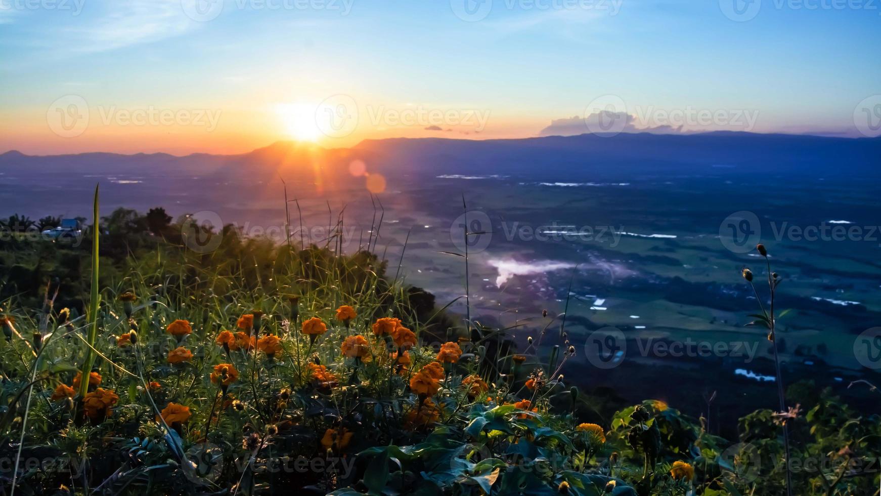 sunset in the mountains landscape , Thailand photo