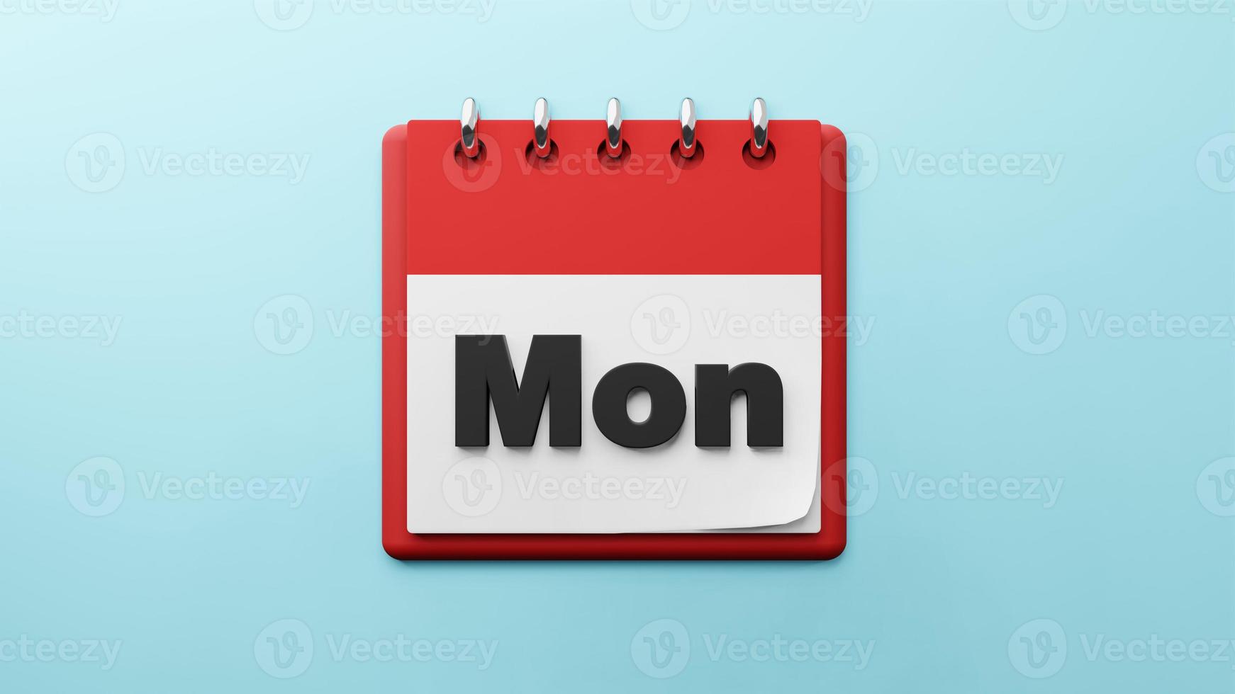 MON Monday on  paper desk  calendar  3d rendering photo