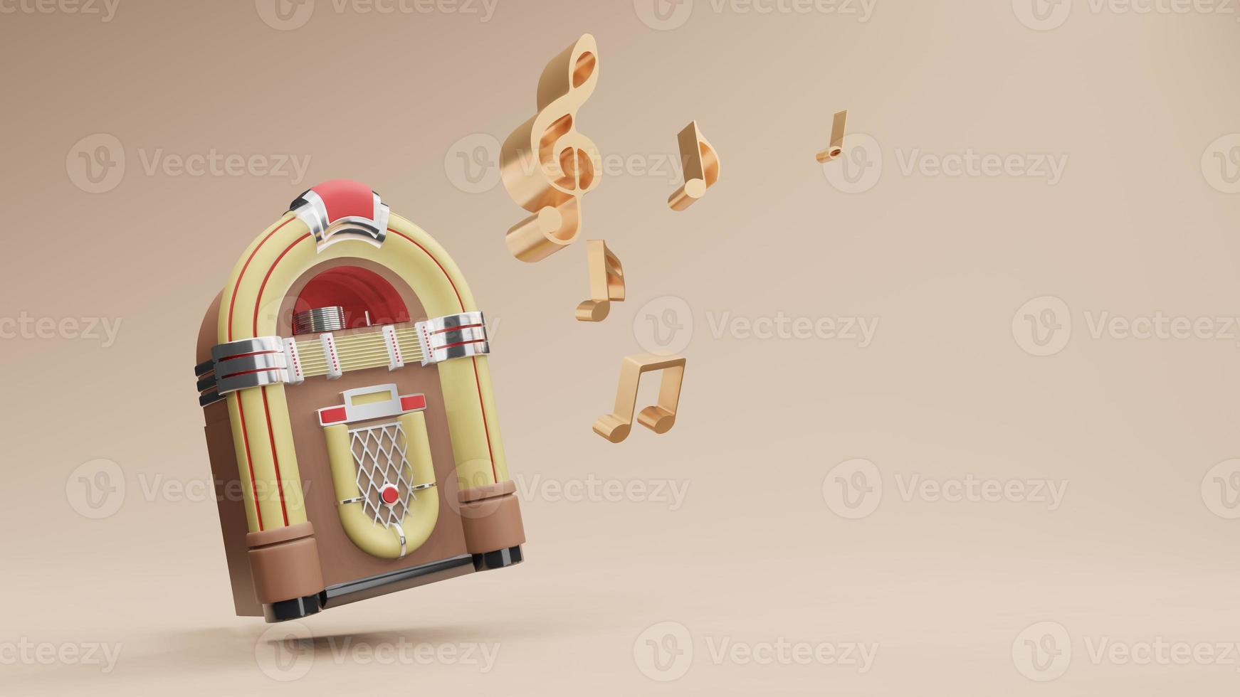 jukebox Radio old vintage , 3D rendering photo