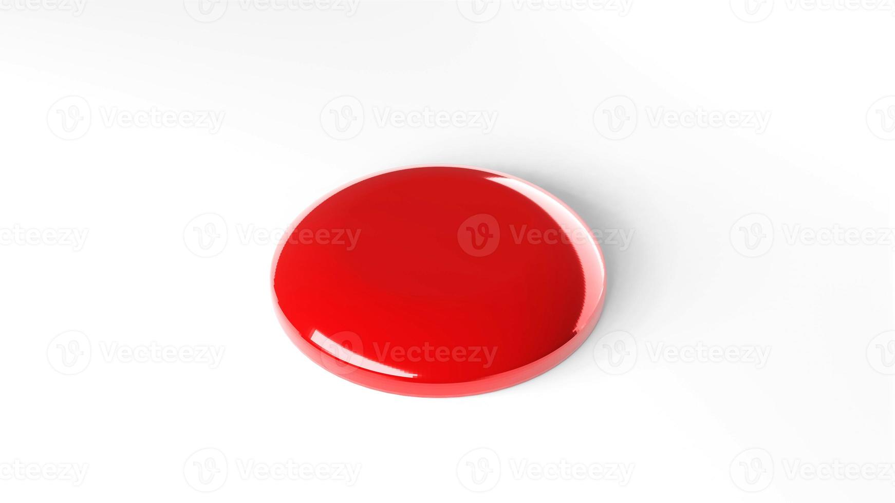 Red button isolate backbround , 3D render photo