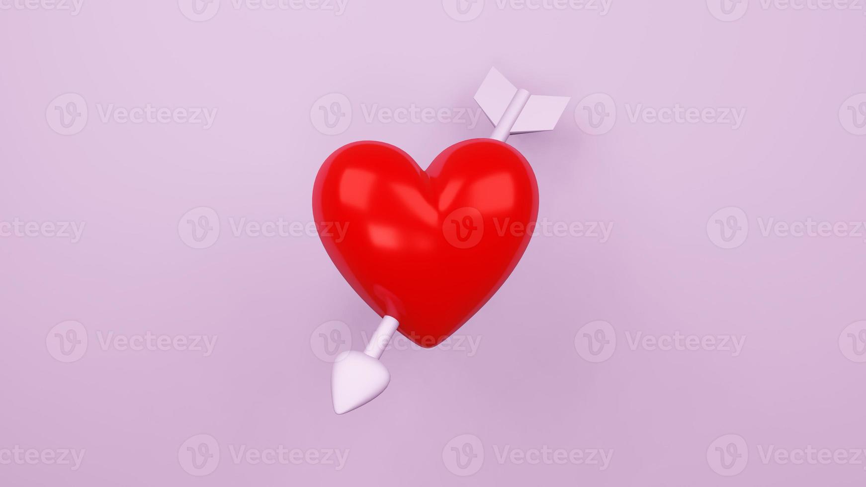 red hearts , Valentine's day concept , 3D rendering photo