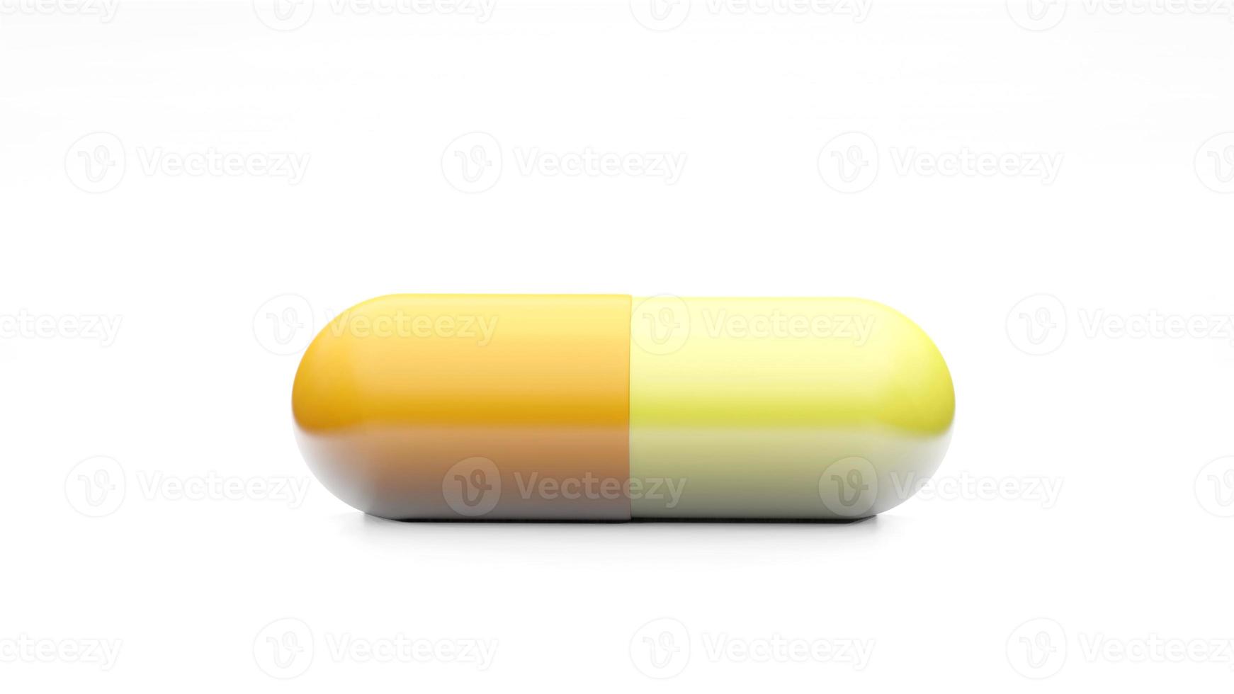 Capsules isolated on white background . Medical Pill Icon Closeup Isolate , Three dimensions photo