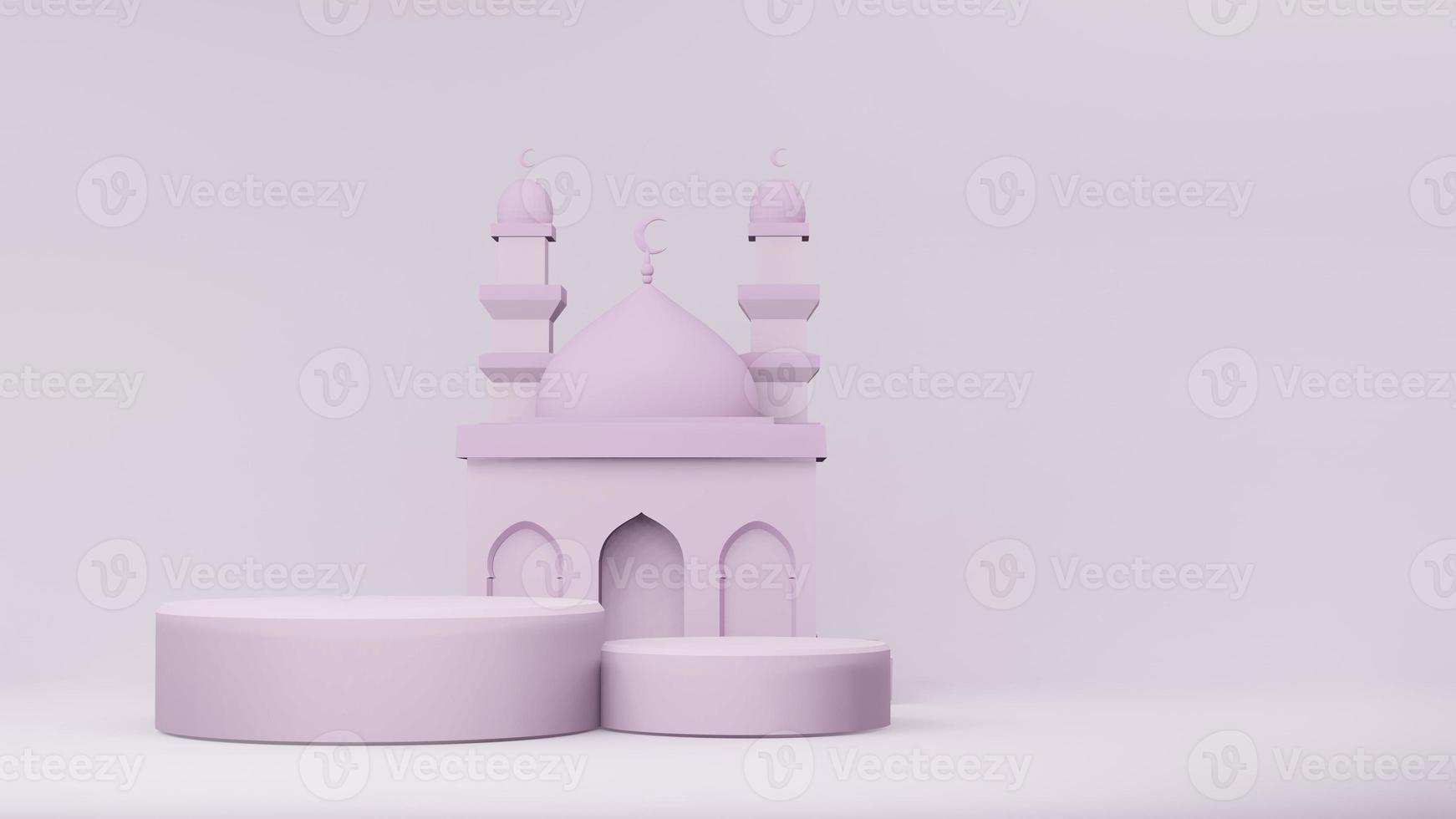 mosque Islamic display 3d illustration 3D rendering photo