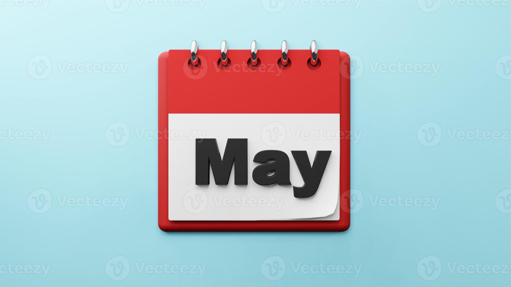 May on  paper desk  calendar  3d rendering photo