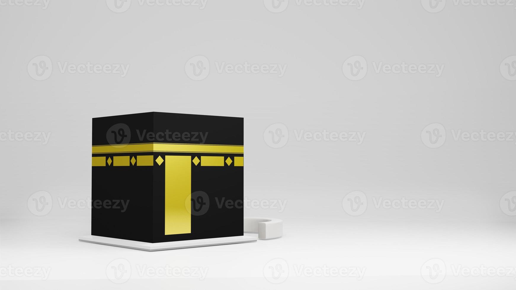 Kaaba in Masjid Al Haram concept of islamic celebration eid al adha or hajj 3D illustration. 3D rendering photo