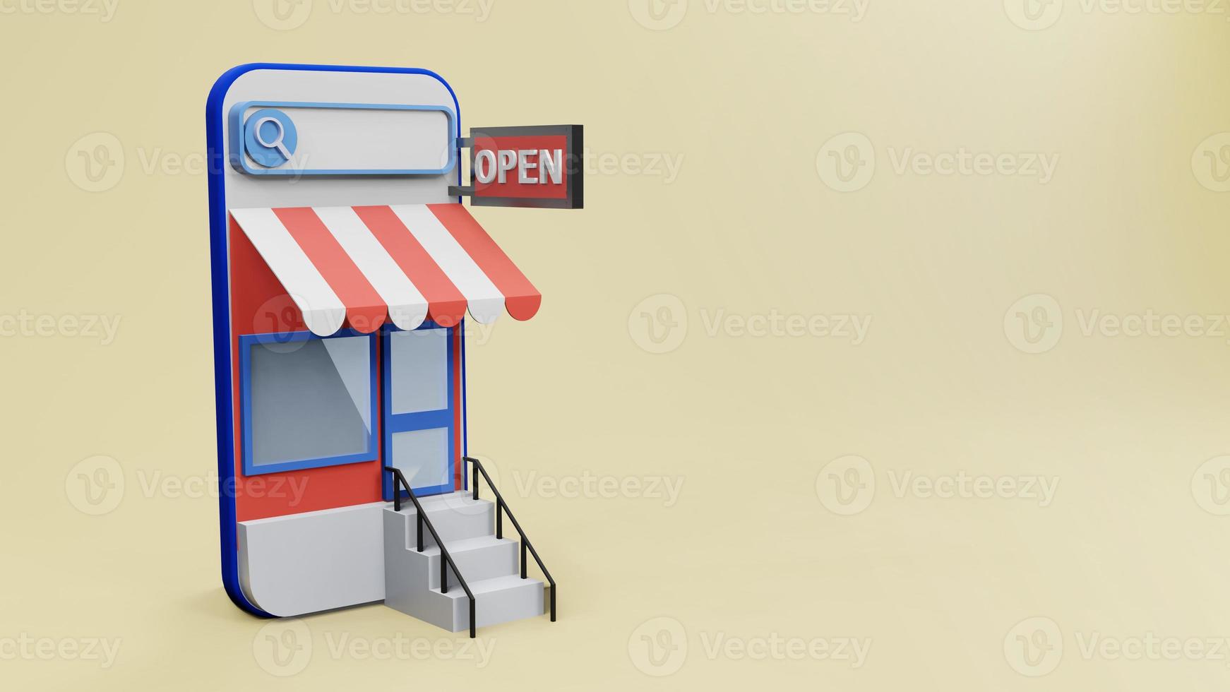 Shopping Online on Website or Mobile Application Concept Marketing and Digital marketing , 3D rendering photo