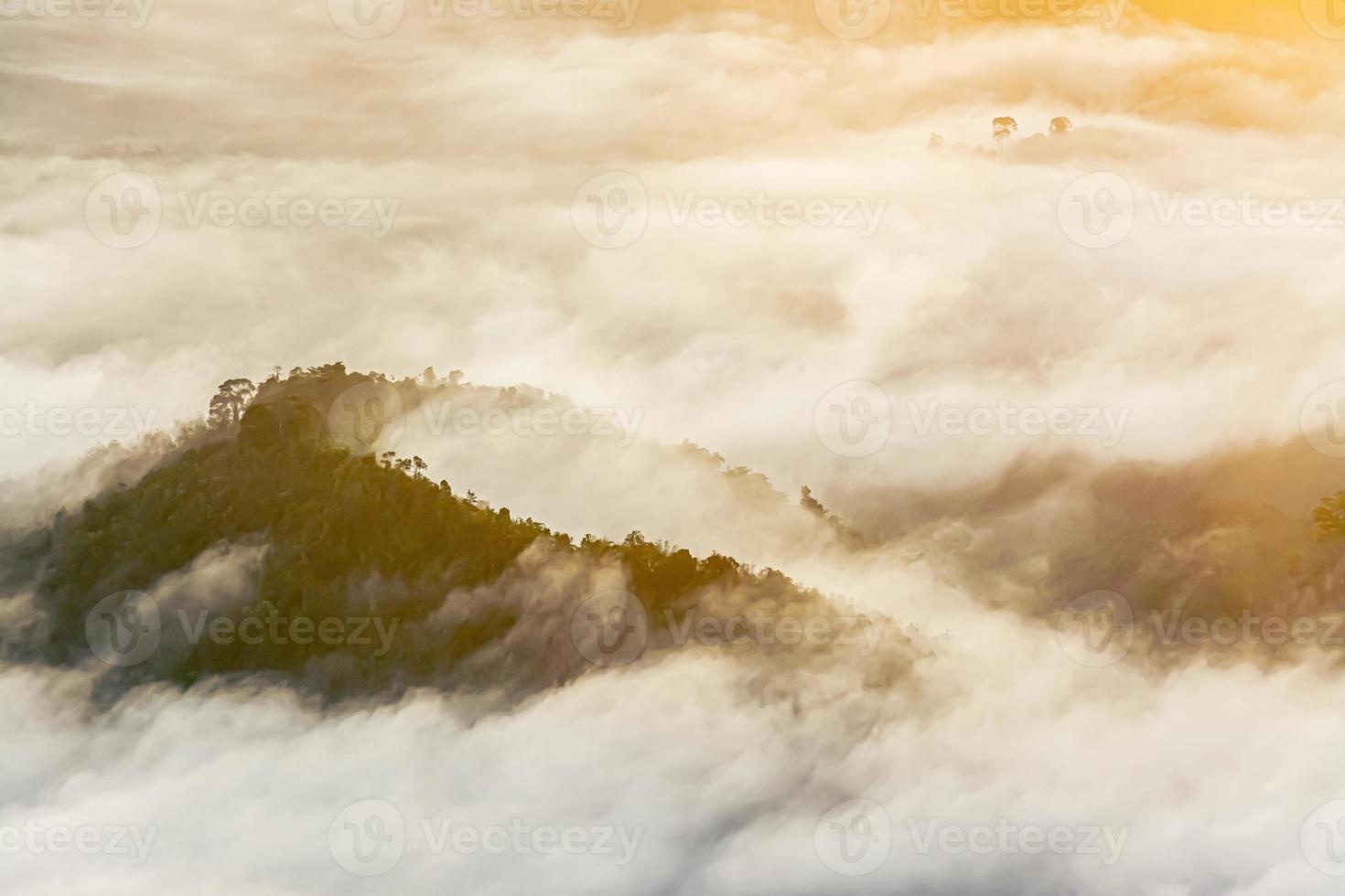 Betong, Yala, Thailand  Talay Mok Aiyoeweng skywalk fog viewpoint there are tourist visited sea of mist in the morning photo