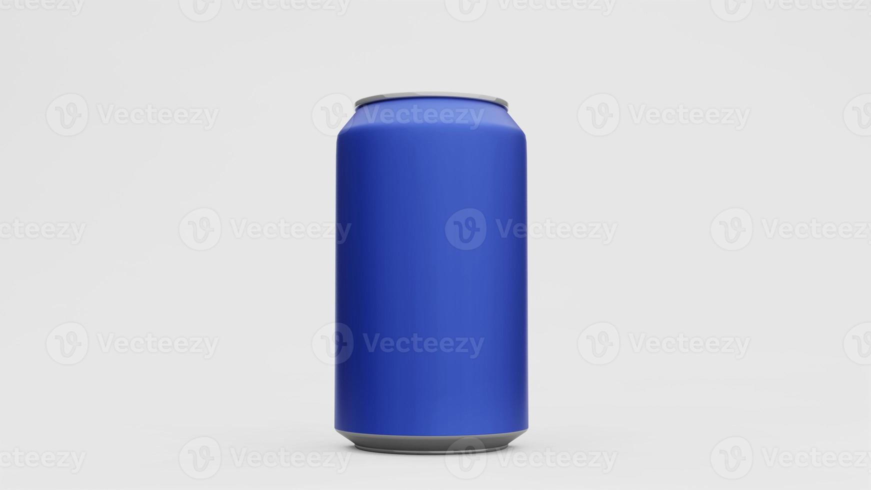 lata de aluminio o paquete de refresco simulado aislado sobre fondo blanco. representación 3d foto